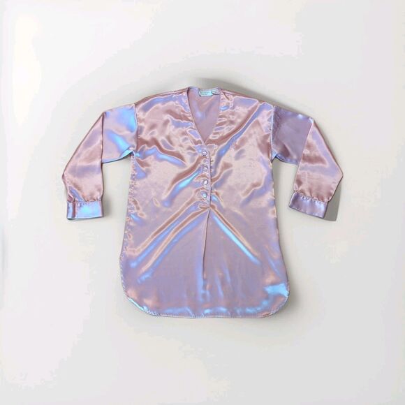 Victoria’s Secret Sleep Shirt Womens Small Pink Vintage Gold Label Silky - Picture 1 of 7
